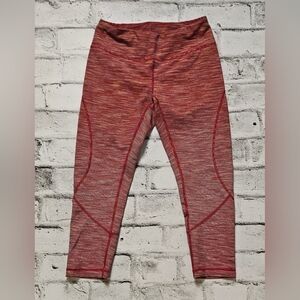 Zella Live In Eclipse Space Dye Orange Pink Striped Capri 22" Leggings